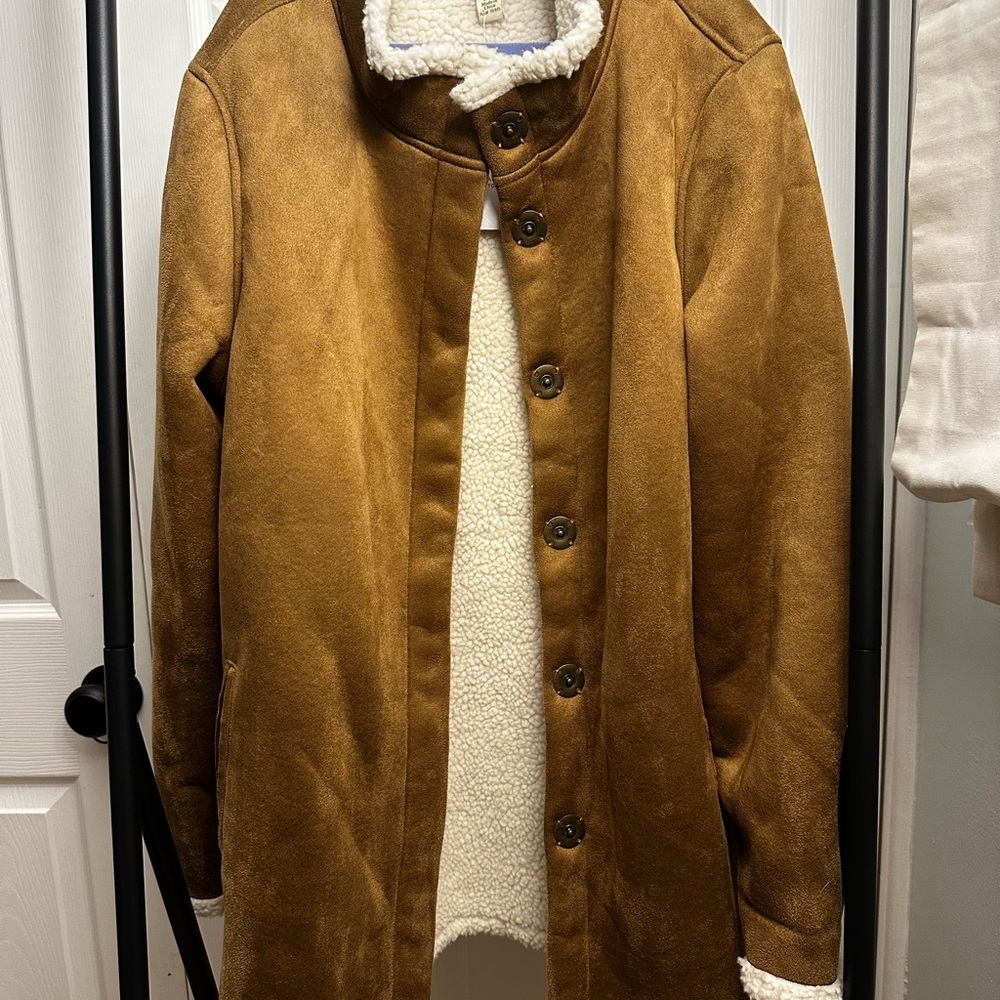 Appleseed's Faux Suede and Sherpa Coat